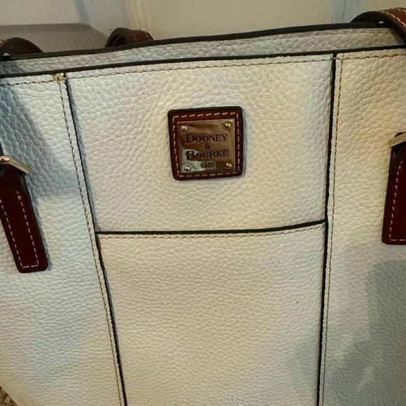 Dooney & Bourke White and Brown Tote - Picture 2 of 4